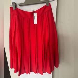 J. Crew Bold Red Pleated Skirt